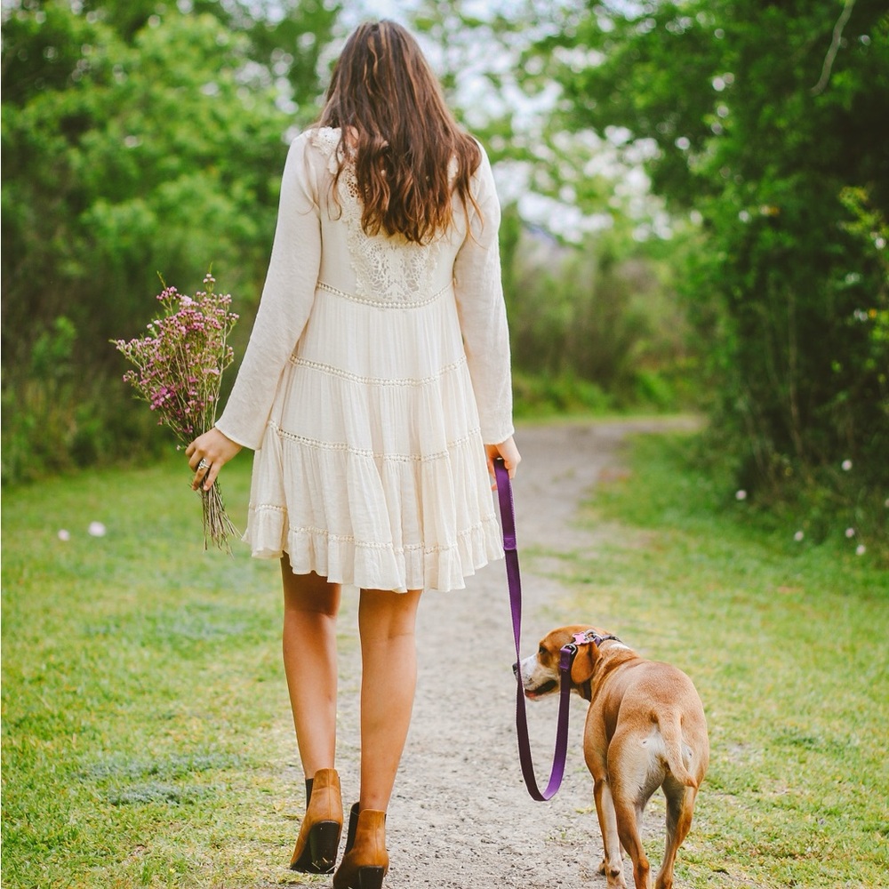 Altar’d State- Cream Lace Trim Dress